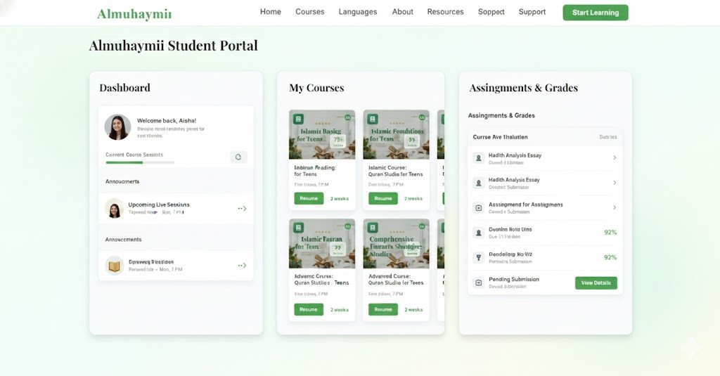 Student portal with personalized learning paths and progress tracking